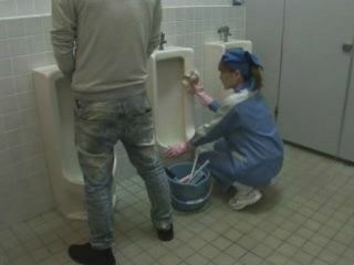 Japanese Beauty Gets Wild in Public Bathroom Blowjob - Stranger's Surprise!